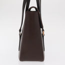 BURBERRY Hand Bag Leather Brown Silver Auth BA9916-5