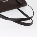 BURBERRY Hand Bag Leather Brown Silver Auth BA9916-7