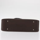 BURBERRY Hand Bag Leather Brown Silver Auth BA9916-9