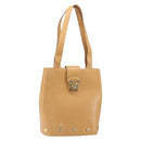 Salvatore Ferragamo Hand Bag Leather Beige Gold Auth BA9917-1