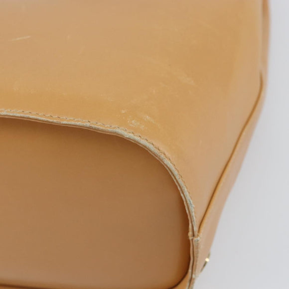 Salvatore Ferragamo Hand Bag Leather Beige Gold Auth BA9917