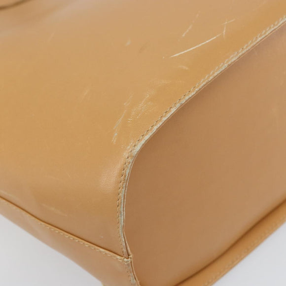 Salvatore Ferragamo Hand Bag Leather Beige Gold Auth BA9917