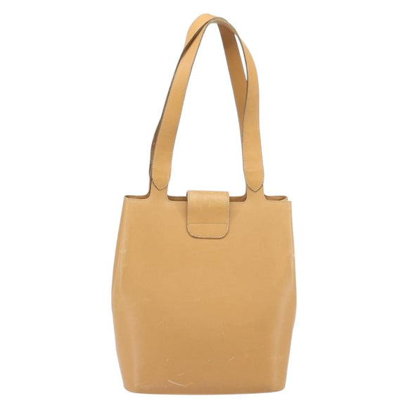 Salvatore Ferragamo Hand Bag Leather Beige Gold Auth BA9917