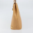 Salvatore Ferragamo Hand Bag Leather Beige Gold Auth BA9917-4