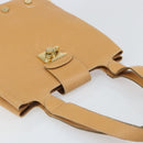 Salvatore Ferragamo Hand Bag Leather Beige Gold Auth BA9917-6