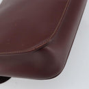 CARTIER Must Line Shoulder Bag Leather Bordeaux Gold Auth BA9918-13