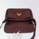 CARTIER Must Line Shoulder Bag Leather Bordeaux Gold Auth BA9918-15