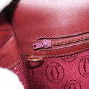 CARTIER Must Line Shoulder Bag Leather Bordeaux Gold Auth BA9918-20