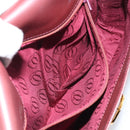 CARTIER Must Line Shoulder Bag Leather Bordeaux Gold Auth BA9918-21