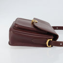 CARTIER Must Line Shoulder Bag Leather Bordeaux Gold Auth BA9918-4