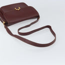 CARTIER Must Line Shoulder Bag Leather Bordeaux Gold Auth BA9918-7