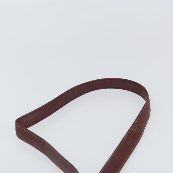 CARTIER Must Line Shoulder Bag Leather Bordeaux Gold Auth BA9918