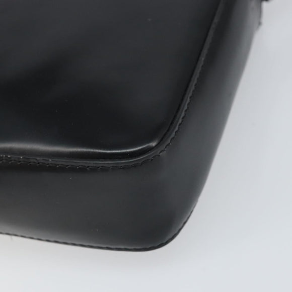 VERSACE Shoulder Bag Patent leather Black Auth BA9919