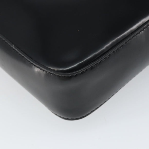 VERSACE Shoulder Bag Patent leather Black Auth BA9919
