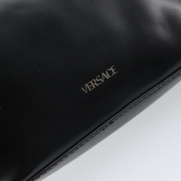 VERSACE Shoulder Bag Patent leather Black Auth BA9919