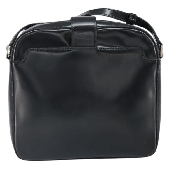 VERSACE Shoulder Bag Patent leather Black Auth BA9919