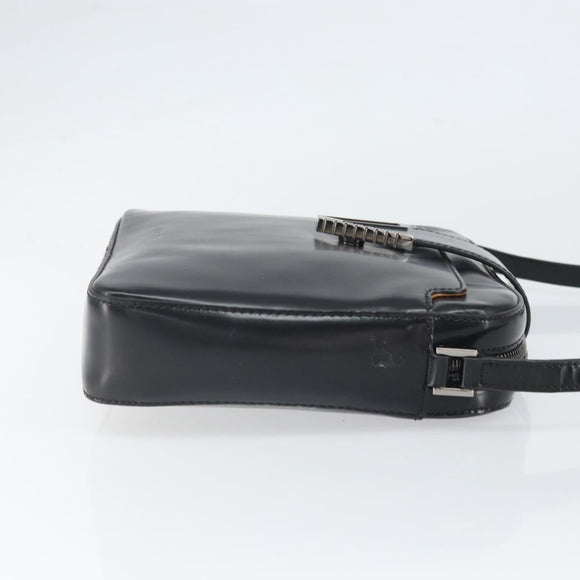 VERSACE Shoulder Bag Patent leather Black Auth BA9919