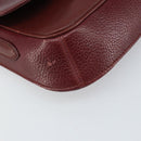 CARTIER Must Line Shoulder Bag Leather Bordeaux Gold Auth BA9920-14