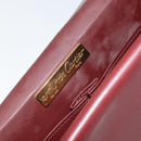 CARTIER Must Line Shoulder Bag Leather Bordeaux Gold Auth BA9921-16