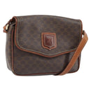 CELINE Macadam Canvas Shoulder Bag PVC Leather Brown Gold Auth BA9922-1