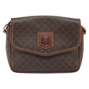 CELINE Macadam Canvas Shoulder Bag PVC Leather Brown Gold Auth BA9922-13