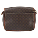 CELINE Macadam Canvas Shoulder Bag PVC Leather Brown Gold Auth BA9922-2