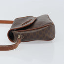 CELINE Macadam Canvas Shoulder Bag PVC Leather Brown Gold Auth BA9922-4