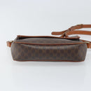 CELINE Macadam Canvas Shoulder Bag PVC Leather Brown Gold Auth BA9922-5