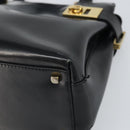 Salvatore Ferragamo Hand Bag Patent leather Black Gold Auth BA9923-9