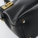 Salvatore Ferragamo Hand Bag Patent leather Black Gold Auth BA9923-14