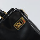 Salvatore Ferragamo Hand Bag Patent leather Black Gold Auth BA9923-17