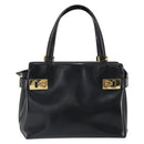 Salvatore Ferragamo Hand Bag Patent leather Black Gold Auth BA9923-13