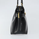 Salvatore Ferragamo Hand Bag Patent leather Black Gold Auth BA9923-4