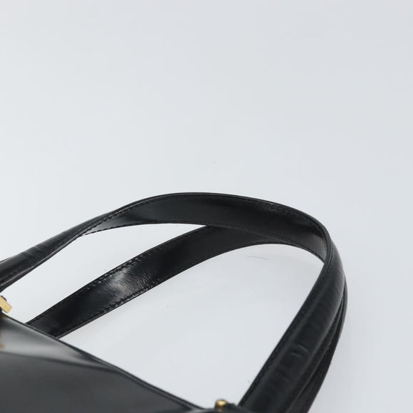 Salvatore Ferragamo Hand Bag Patent leather Black Gold Auth BA9923