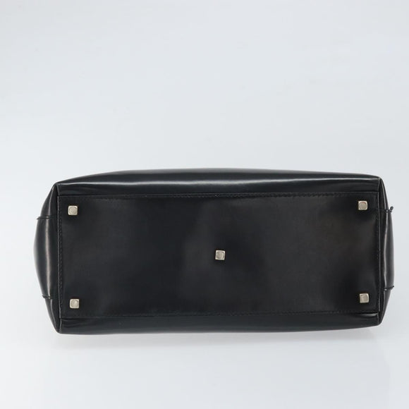 Salvatore Ferragamo Hand Bag Patent leather Black Gold Auth BA9923