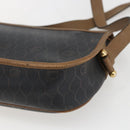 Christian Dior Honeycomb Canvas Shoulder Bag PVC Brown Gold Auth BA9924-16