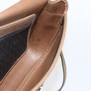 Christian Dior Honeycomb Canvas Shoulder Bag PVC Brown Gold Auth BA9924-18