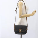 Christian Dior Honeycomb Canvas Shoulder Bag PVC Brown Gold Auth BA9924-20