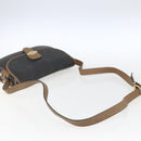 Christian Dior Honeycomb Canvas Shoulder Bag PVC Brown Gold Auth BA9924-7