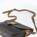 Christian Dior Honeycomb Canvas Shoulder Bag PVC Brown Gold Auth BA9924-8