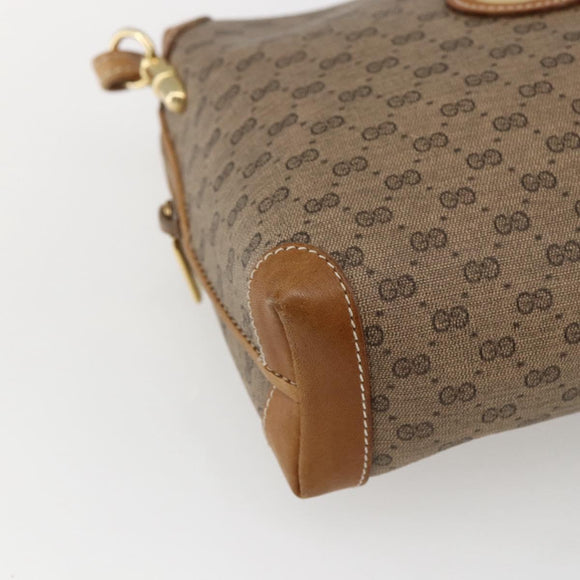 GUCCI Micro GG Supreme Shoulder Bag PVC Beige Gold 07 37 4916 Auth BA9926