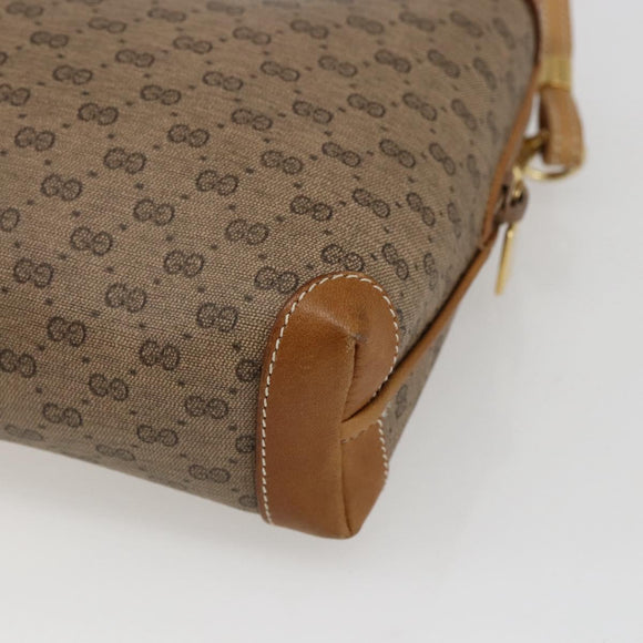 GUCCI Micro GG Supreme Shoulder Bag PVC Beige Gold 07 37 4916 Auth BA9926