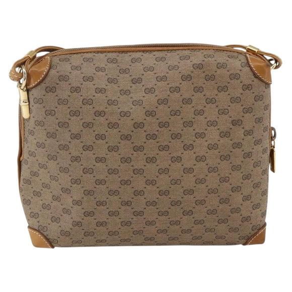 GUCCI Micro GG Supreme Shoulder Bag PVC Beige Gold 07 37 4916 Auth BA9926