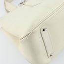 Salvatore Ferragamo Hand Bag Leather White Silver Auth BA9927-14