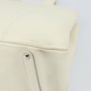Salvatore Ferragamo Hand Bag Leather White Silver Auth BA9927-15