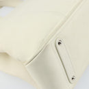 Salvatore Ferragamo Hand Bag Leather White Silver Auth BA9927-16