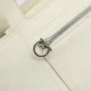 Salvatore Ferragamo Hand Bag Leather White Silver Auth BA9927-10
