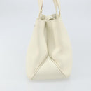 Salvatore Ferragamo Hand Bag Leather White Silver Auth BA9927-4