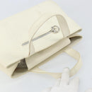 Salvatore Ferragamo Hand Bag Leather White Silver Auth BA9927-6