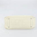 Salvatore Ferragamo Hand Bag Leather White Silver Auth BA9927-5